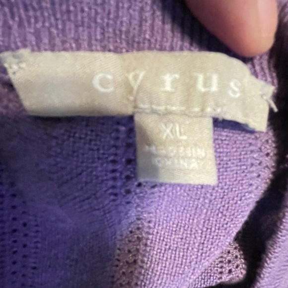 Cyrus Purple Dolman Short Sleeve Sweater Size XL - Picture 6 of 6
